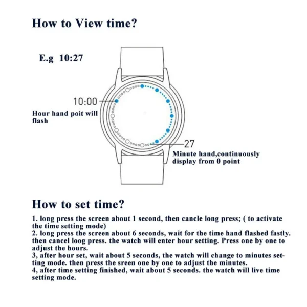Fashion Led Watch Touch Screen Watch Men Creative Dot Matrix Blue Light Led Watch Electronic Watch Couple Watches Reloj Hombre - Image 6
