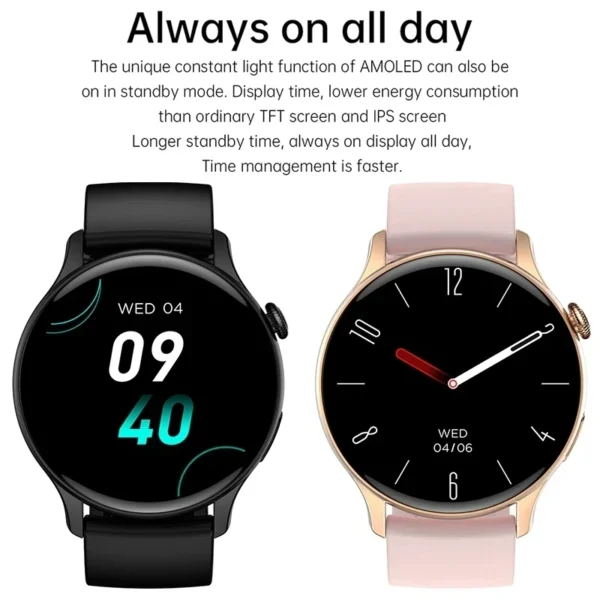 2024 GPS Smart Watch Women 1.43 Inch AMOLED 466*466 HD Screen Sport Heart Rate NFC Custom Dial Bluetooth Call Smartwatch Ladies - Image 5