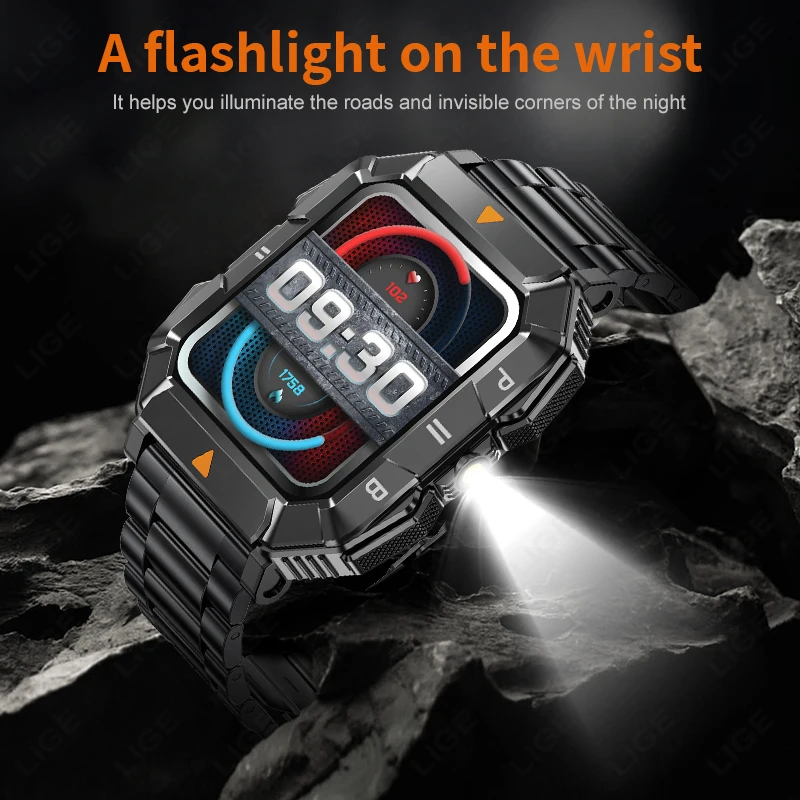 LIGE Bluetooth Call Smart Watch Men 1.83" Heart Rate Fitness Sports Watches With LED Flashlight Man Smartwatch For Huawei Xiaomi - Image 4