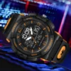 LIGE New Watches For Men 50M Waterproof Clock Alarm reloj hombre LCD Dual Display Wristwatch Quartz Military Sports Mens Watches - Image 2