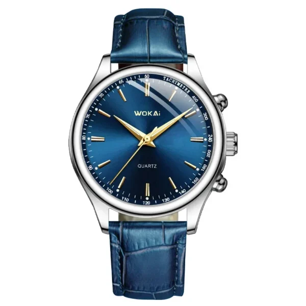 Fashion Male Clock Mens Casual Wristwatch Elegant Blue Quartz Leather Strap Watches Clock Gift Masculino Relogio Reloj Hombre - Image 6