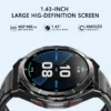 New Outdoor GPS Bluetooth Call Music Player 3ATM Waterproof Fitness Sports Watch 1.43-inch AMOLED HD Round Screen Smart Watch - Image 3