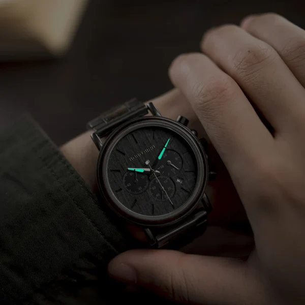 BOBO BIRD Wood Men Watch Relogio Masculino Top Brand Luxury Stylish Chronograph Military Watches Timepieces in Wooden Gift Box - Image 2