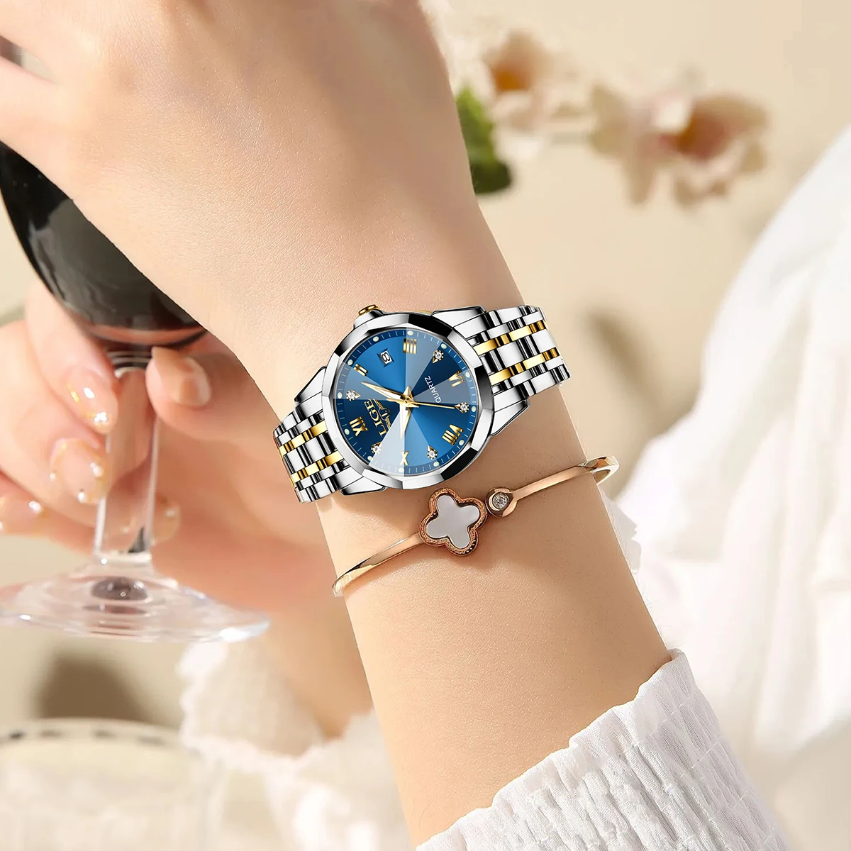 LIGE Top Luxury Elegant Watch for Women Waterproof Luminous Date Ladies Watch Stainless Steel Quartz Women's Watches Girl Reloj - Image 6