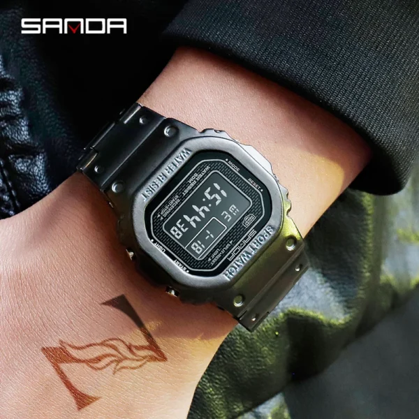 SANDA Luxury Fashion G style Men's Sports Watches LED Digital Watch Men Casual Waterproof Wristwatch Steel Clock Relogio Masculi - Image 6