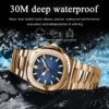 POEDAGAR Man Wristwatch Business Luxury Square Men Quartz Watch Waterproof Luminous Date Stainless Steel Men's Watches Clock+box - Image 3