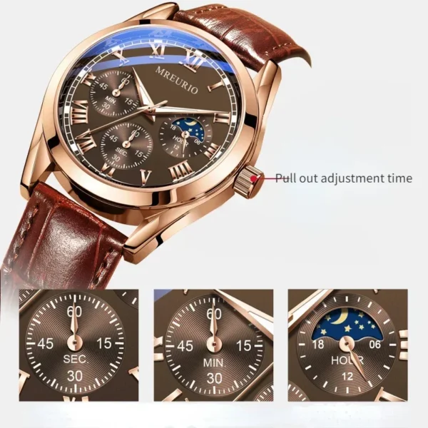 Luxury Brand Watch Men Quartz Watches Relogio Masculino Leather Strap Business Wristwatches Dropshipping Часы Мужские Reloj - Image 3