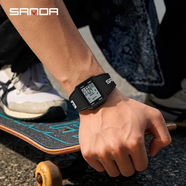 SANDA New Watches Mens Fashion Outdoor Military Sport LED Digital Watch 5Bar Waterproof Wristwatch Clock Relogio Masculino - Image 6