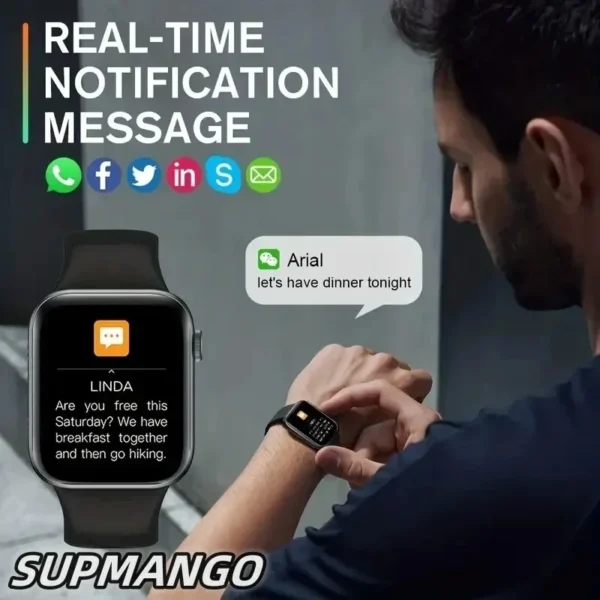 T344 Smart Watch 2024 Smartwatch Men Dial Call Smart Watch Tracker Health Sport Tracker Women Watch Clear Talk Sleep Detection - Image 4