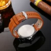 CURREN 8164 Factory Watch Men Brown Calendar Sport Military Male Clock Top Brand Luxury Origianl PU Leather Band Wristwatch - Image 5