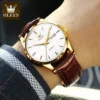 OLEVS Top Brand Quartz Watch for Men 6898 Leather Strap Waterproof Wristwatch Date Week Display Popular Casual Dress Men Watch - Image 5