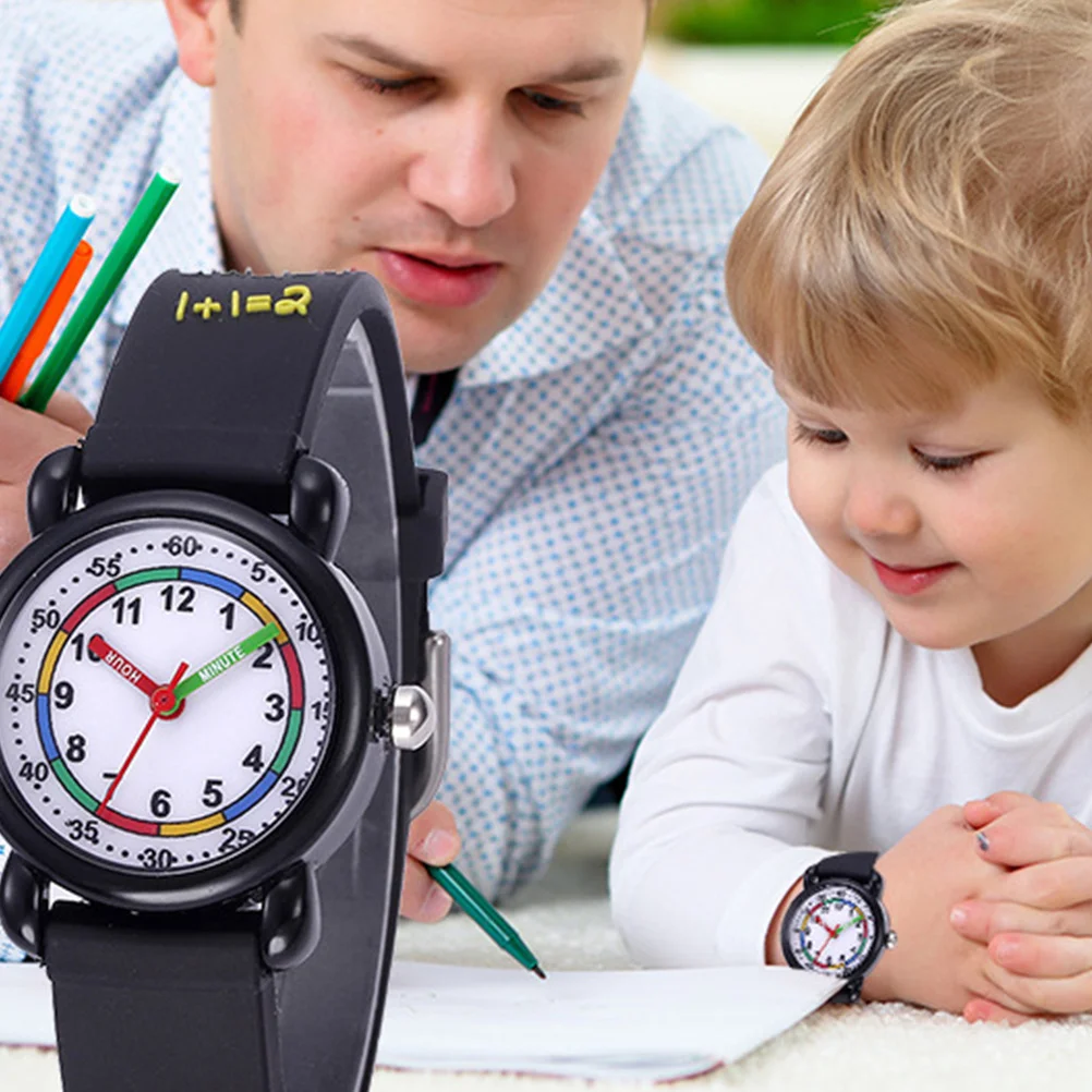 Kids 3D Watch Cartoon Waterproof Wrist Watch Creative Quartz Watch Kids Accessories Black - Image 4