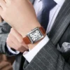 New Fashion Designer Rectangle Dial Quartz Watch for Men Strap Luxury Business Men's Leisure Watch Wristwatch Relogio Masculino - Image 2