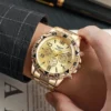 Luxury Golden Men Watch 2023 New Fashion Casual Stainless Steel Quartz Wristwatch Analog Male Business Clock Relogio Masculino - Image 2