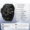 SANDA 6198 Watch Fashion Trend Dual Screen Multi functional Outdoor Sports Multi functional Waterproof Electronic Men's Watch - Image 5