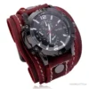 Retro Mens Quartz Watch Round Dial Precise Adjustable Cool Birthday Gift Universal Handmade Sewing Faux Leather Strap Watch - Image 5