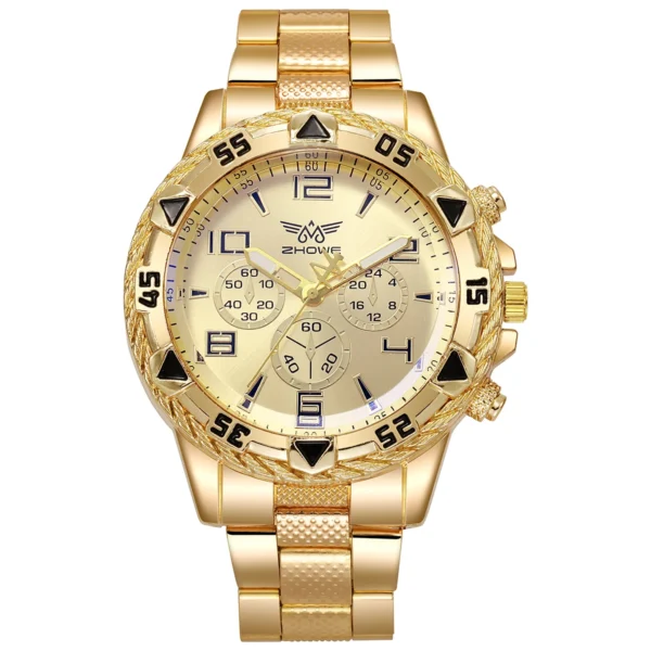 Luxury Golden Men Watch 2023 New Fashion Casual Stainless Steel Quartz Wristwatch Analog Male Business Clock Relogio Masculino - Image 5
