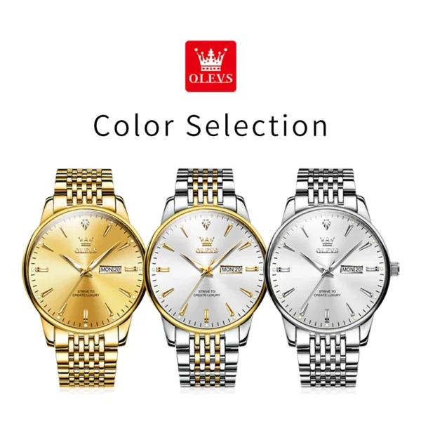 OLEVS Luxury Top Brand Men's Quartz Watches Classic Original Watch for Men Business Fashion Waterproof Gold Men's Wristwatch+Box - Image 6