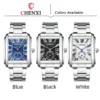 CHENXI 8216 Square Men Quartz Watches Fashion Business Simple Silvery Stainless Steel Strap Analog Display Wrist Watches - Image 4