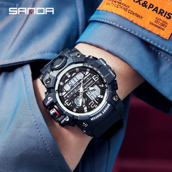 SANDA G style New Men Watch 50M Waterproof Sports Military Quartz Watch For Male Electron Digital Wristwatch Reloj De Hombre - Image 6