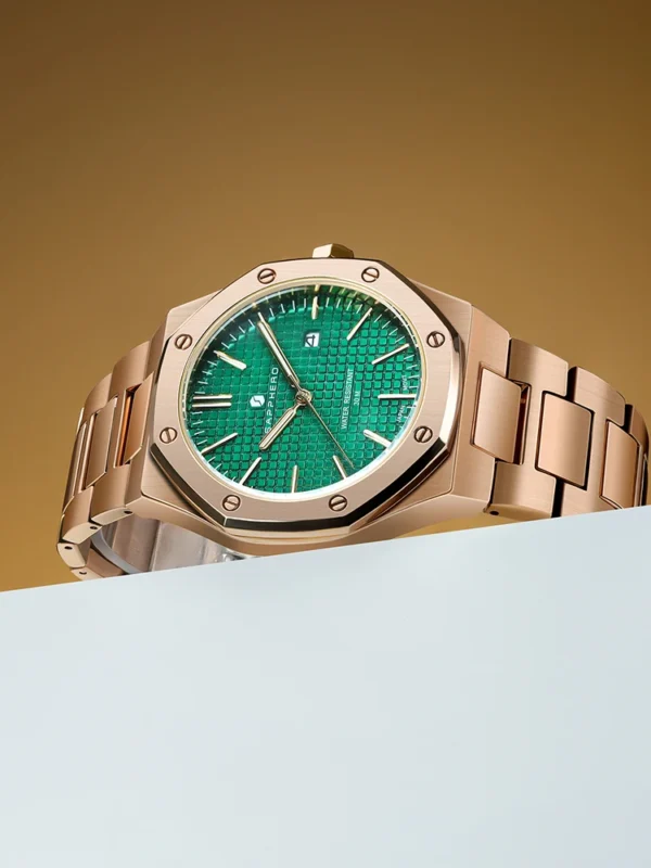SAPPHEROMen's Watches Luxury Brands Rose Gold Stainless Steel Swiss Luminous Waterproof Men's Gifts Quartz Watches Clocks