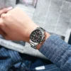 Fashion Watch for Men Silver Stainless Steel Luxury Business Quartz Clock Brand Men's Calendar Sports Casual Leather Watches - Image 6