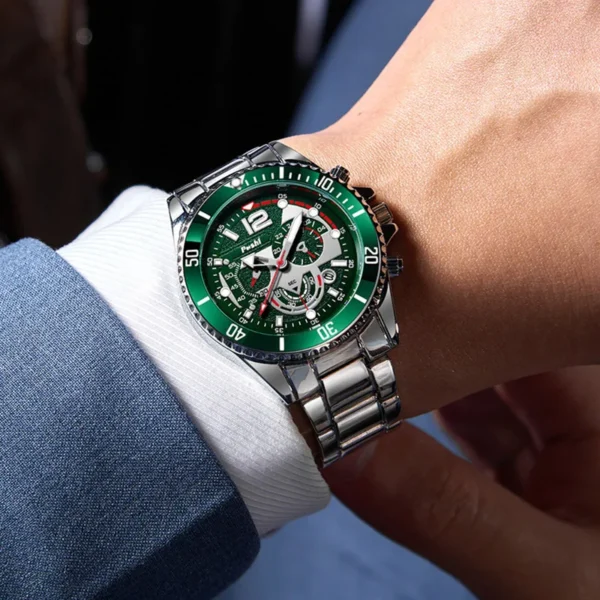 POSHI Men's Watch Luxury Waterproof Men Quartz Wathes Chronograph Luminous Alloy Strap Date Business Wristwatch Clock for man - Image 4