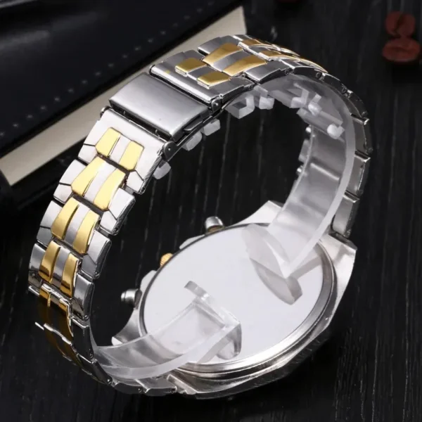Men Watches Quartz Silver-gold Stainless Steel Wristwatch Male Clock Classic Dress Business Pilot Luxury Automatic Watch - Image 6