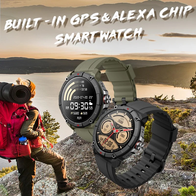 MASX Oasis X Premium GPS Smart Watch Alexa Ultra HD Display Built-in GPS Hi-Fi Bluetooth Phone Calls Military Grade Sports Watch - Image 2