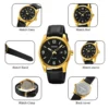 SKMEI Mens Casual Date 3Bar Waterproof Business Wristwatch reloj hombre Clock New Simple Genuine Leather Strap Quartz Watches - Image 5