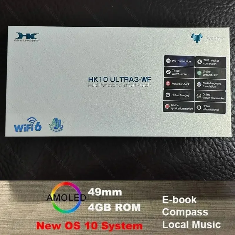 New HK10 ULTRA 3 WiFi Smartwatch 2024 49mm AMOLED 4G ROM Tiktok ChatGPT NFC Compass Clock Bluetooth Call Smart Watch Men Women - Image 6