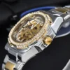 LONGLUX automatic watch luxury stainless steel wholesale mechanical wristwatches skeleton waterproof diamond mens watch men gift - Image 5