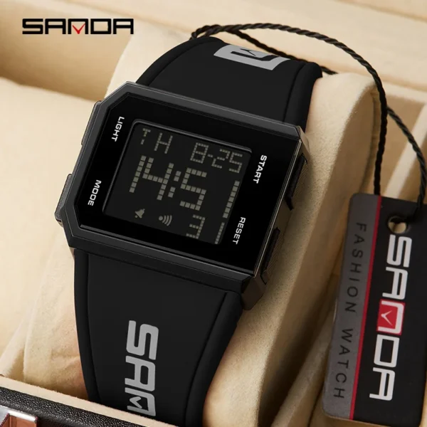 SANDA New Watches Mens Fashion Outdoor Military Sport LED Digital Watch 5Bar Waterproof Wristwatch Clock Relogio Masculino - Image 2