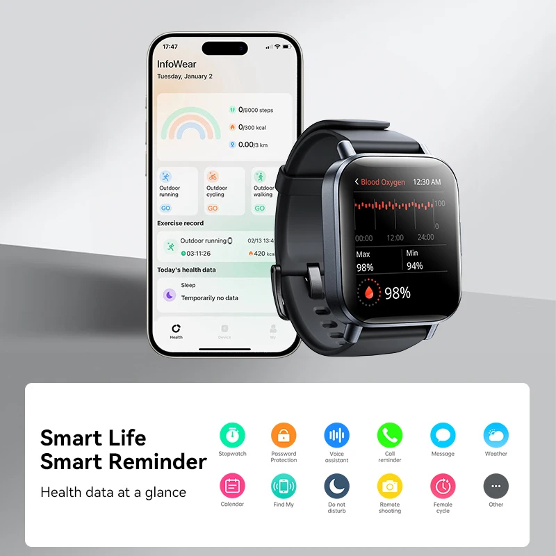 Joyroom Voice Calling Smartwatch Men Health Monitoring 1ATM Waterproof Smart Notifications Voice Assistant Smart Watch Women - Image 6