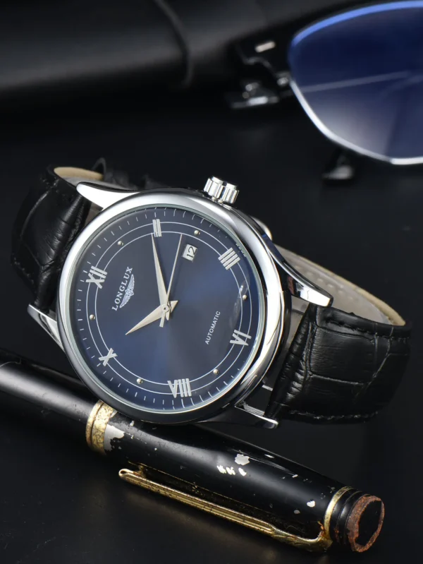 LONGLUX automatic watch rome wholesale mechanical wristwatches waterproof fashion leather mens watch men gift - Image 5