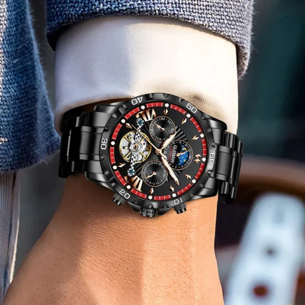 2023 New GLENAW Original Design Men's Automatic Mechanical Watch Leisure Fashion Nightlight Date Watch Waterproof Nightlight+Box - Image 5