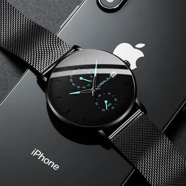 Men Watches Luxury Brand Date Calendar Watches Men Stainless Steel Mesh Watch For Mens Casual Quartz Watch Relogio Masculino Hot - Image 2