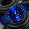 Business Stainless Steel Strap Watches Men 2024 Luxury Mesh Calendar Watch Quartz Wristwatches relogios masculino reloj hombre