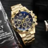 Luxury Golden Men Watch 2023 New Fashion Casual Stainless Steel Quartz Wristwatch Analog Male Business Clock Relogio Masculino - Image 3