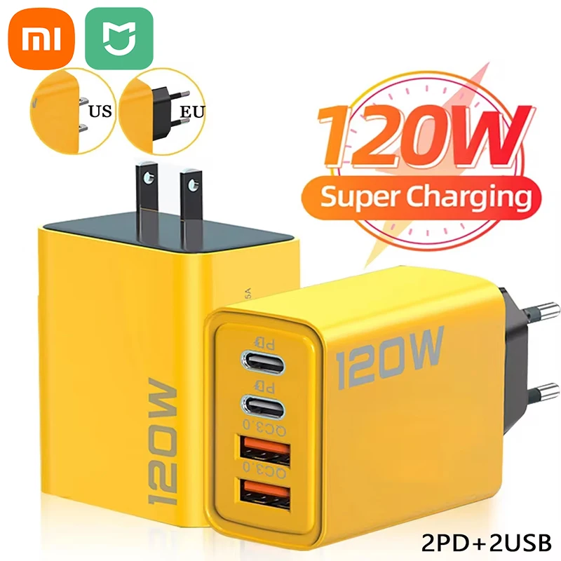 XIAOMI 120W Fast Charger TypeC 10A Cable Ultra Fast Charge 4Port USB C PD High Speed Charger Adapter For Xiaomi iPhone 16 Huawei sinsa