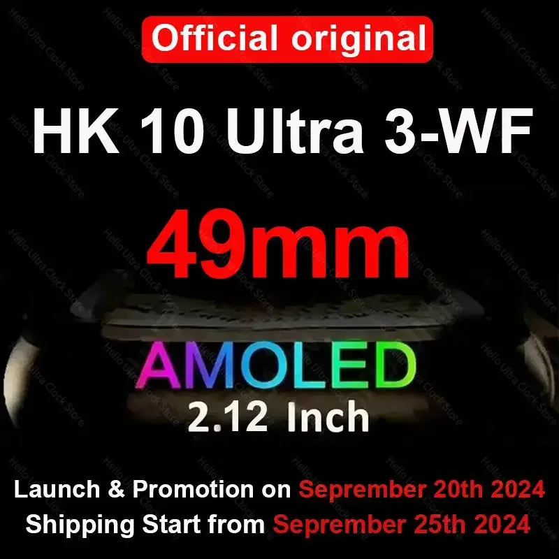 New HK10 ULTRA 3 WiFi Smartwatch 2024 49mm AMOLED 4G ROM Tiktok ChatGPT NFC Compass Clock Bluetooth Call Smart Watch Men Women - Image 2