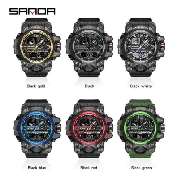 SANDA G style New Men Watch 50M Waterproof Sports Military Quartz Watch For Male Electron Digital Wristwatch Reloj De Hombre - Image 3