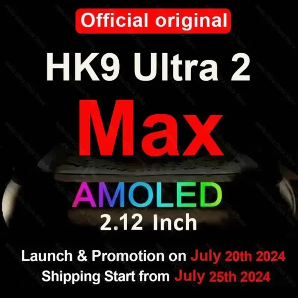 2024 New HK9 ULTRA 2 Max Smartwatch HD AMOLED 4G ROM ChatGPT NFC Compass Clock Bluetooth Call Sports 49mm Smart Watch Men Women - Image 2