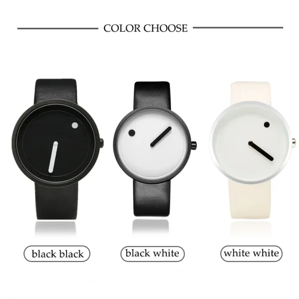 Geekthink Top Brand Creative Quartz Watch for Men Women Luxury Casual Leather Strap Quartz-Watch Simple Designer Fashion Clock - Image 4