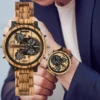 Big Face Wrist Watches Men Large wood Watch Man Fashion Men's Quartz Wristwatches Strap Dress Dual Clock Wooden Watch for Men - Image 6