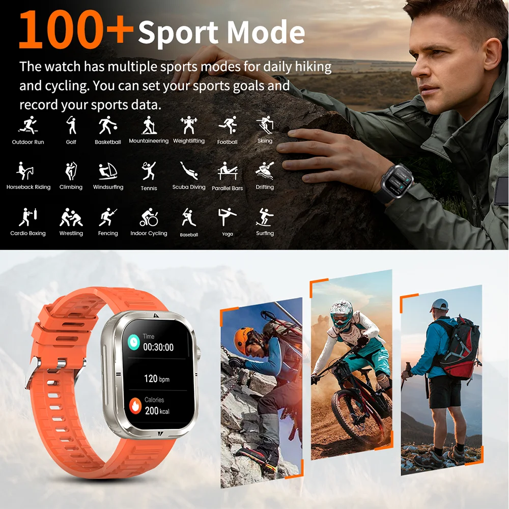 2024 New Outdoor Smart Watch Men 2.01" Screen 3ATM Waterproof Watches Bluetooth Call Ai Voice Sport Smartwatch For Android IOS - Image 5