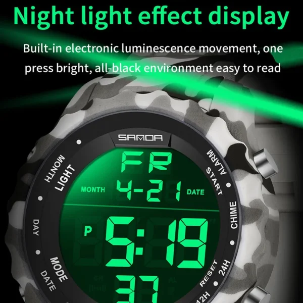 SANDA Top Brand G Style Camouflage Military LED Digital Watch Men Waterproof Clock Outdoor Sport Watches Male Electronic Watch - Image 5