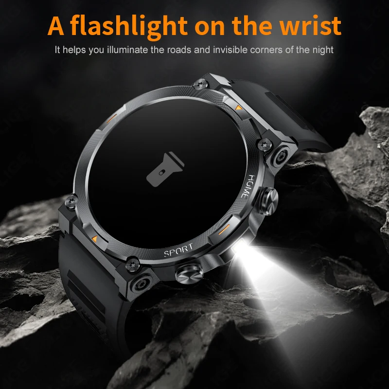 LIGE Outdoor Smart Watch Men Bluetooth Call AMOLED HD Screen Heart Rate Flashlight IP68 Waterproof Smartwatch For Xiaomi Huawei - Image 2