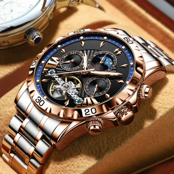 2023 New GLENAW Original Design Men's Automatic Mechanical Watch Leisure Fashion Nightlight Date Watch Waterproof Nightlight+Box - Image 3