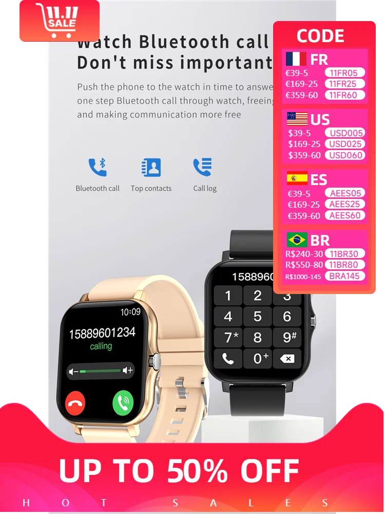 H13 Smart Watch For Men Women Gift 1.83 Full Touch Screen Sports Fitness Watches Bluetooth Calls Digital Smartwatch Wristwatch - Image 3